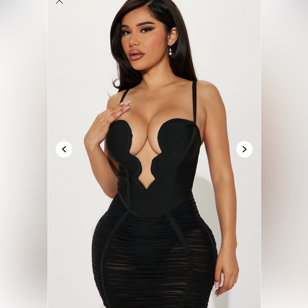 Night Life Bandage Mini Tube Dress - Sheer Elegant Strapless Fashion Nova Sz M